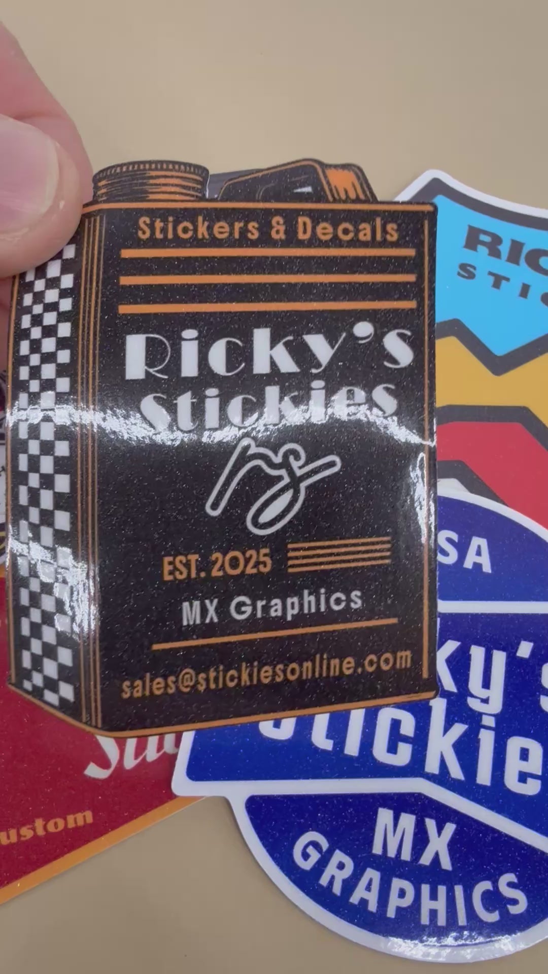 Glitter Finish Custom Stickers